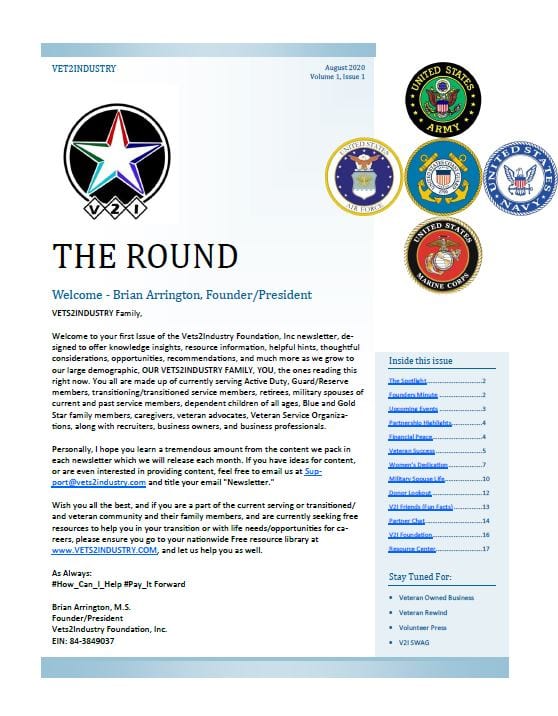 Vets2Industry Newsletter 1